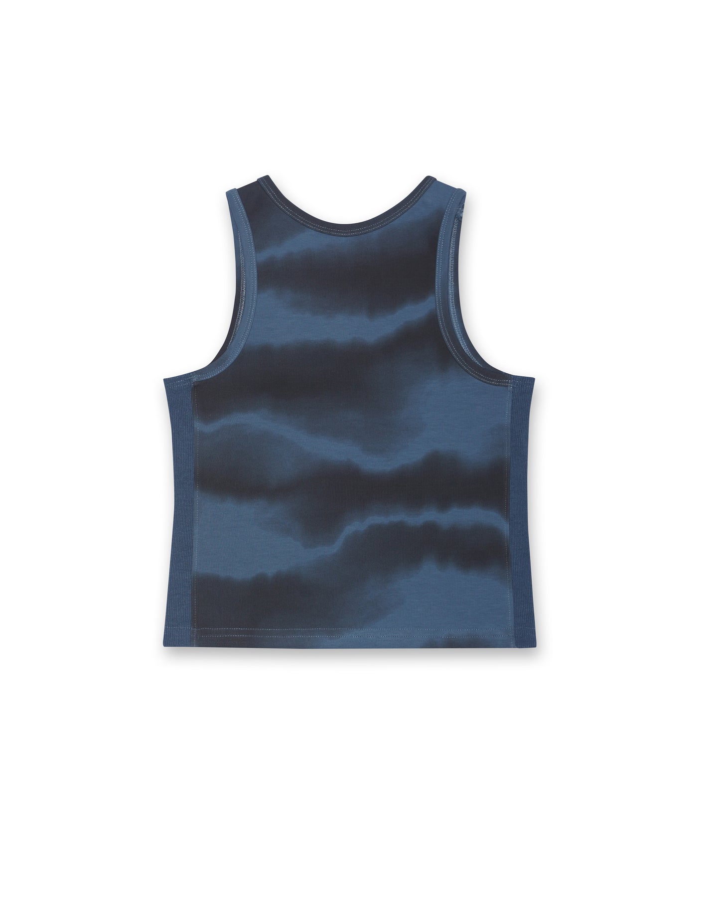 Rope Embroidered Blue Tank Top