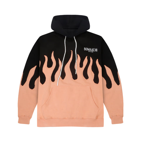 Peach Black Flame Hoodie