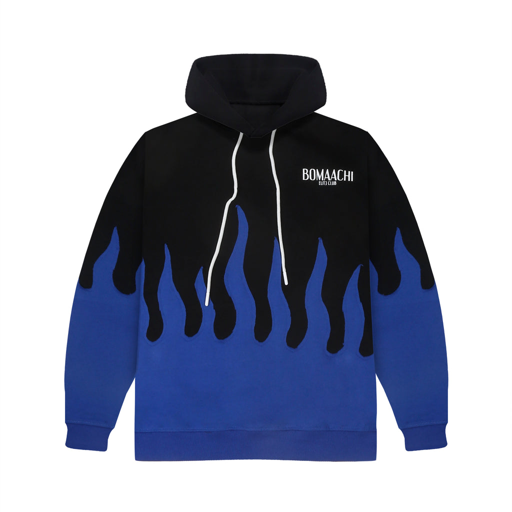 Blue Black Flame Hoodie BOMAACHI