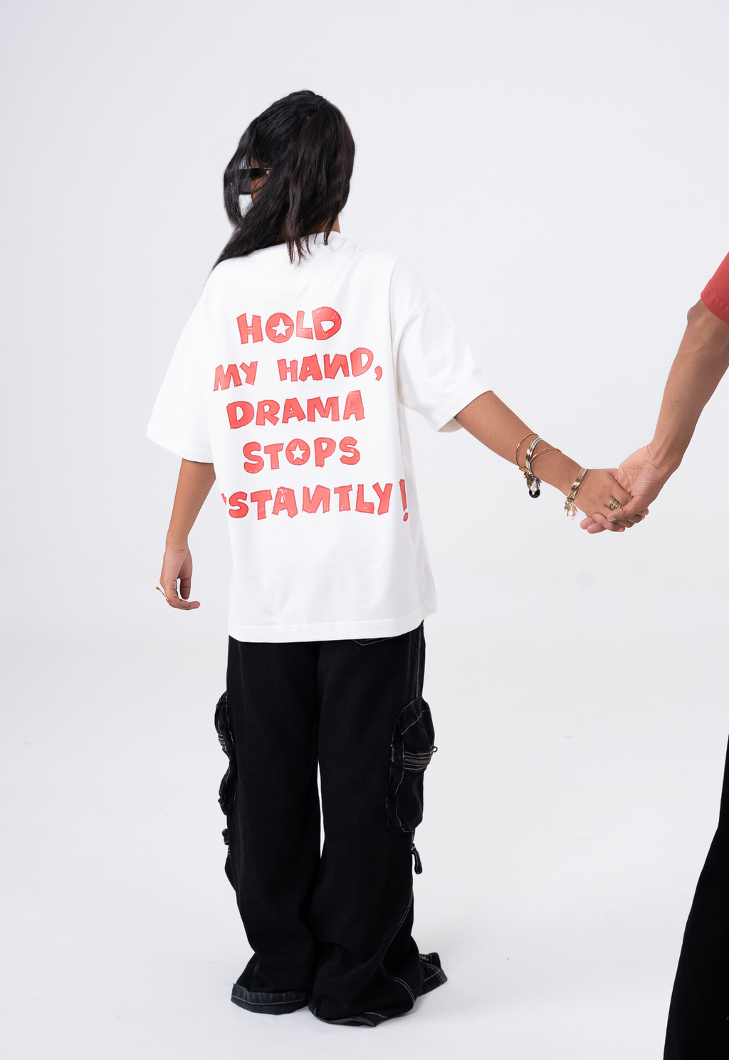 Hold My Hand Scribbled White T-shirt