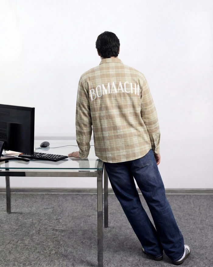 Checkered Shirt Beige