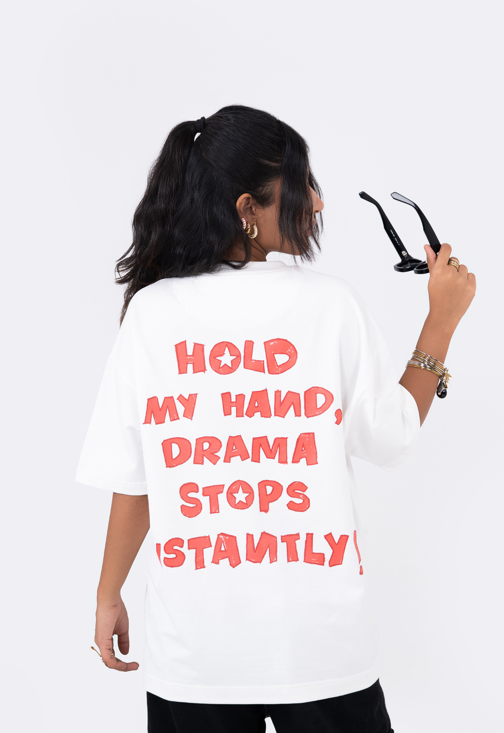 Hold My Hand Scribbled White T-shirt