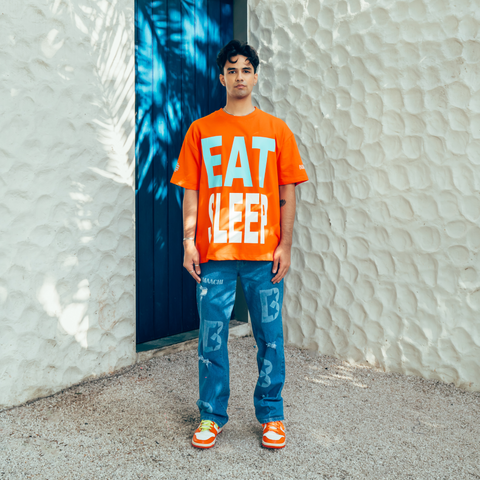 Eat Sleep Rave Repeat Orange T-shirt