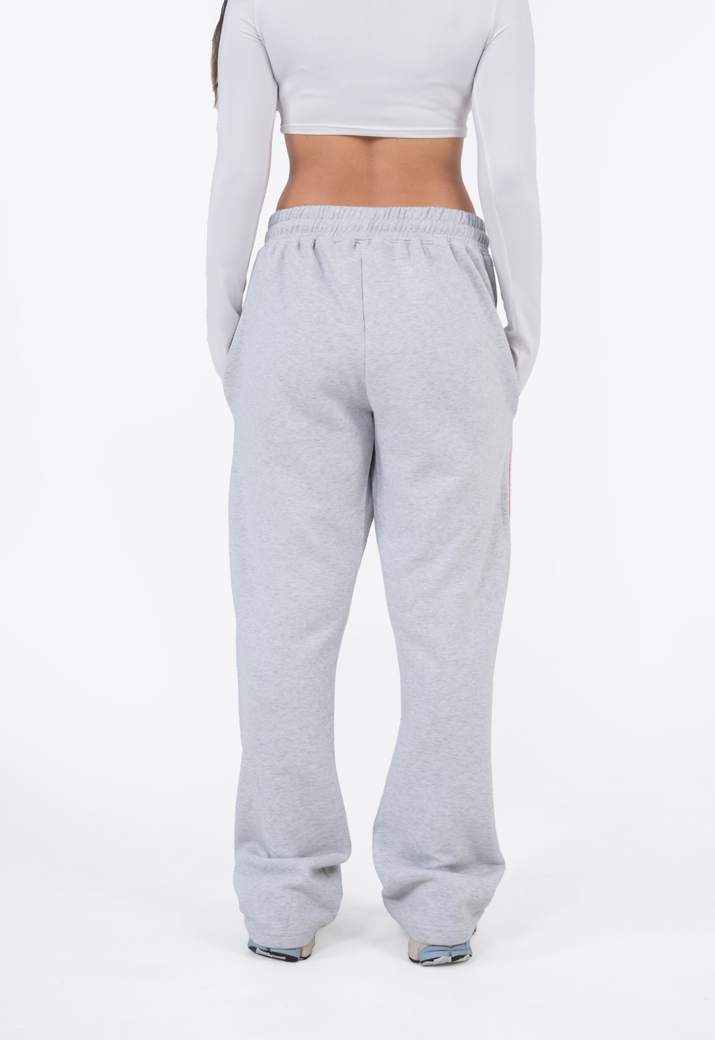 Unisex Grey Stitched line Track Pant