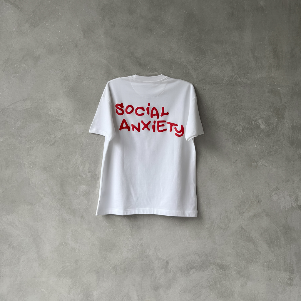 TOO SOBER & SOCIAL ANXIETY WHITE T-SHIRT