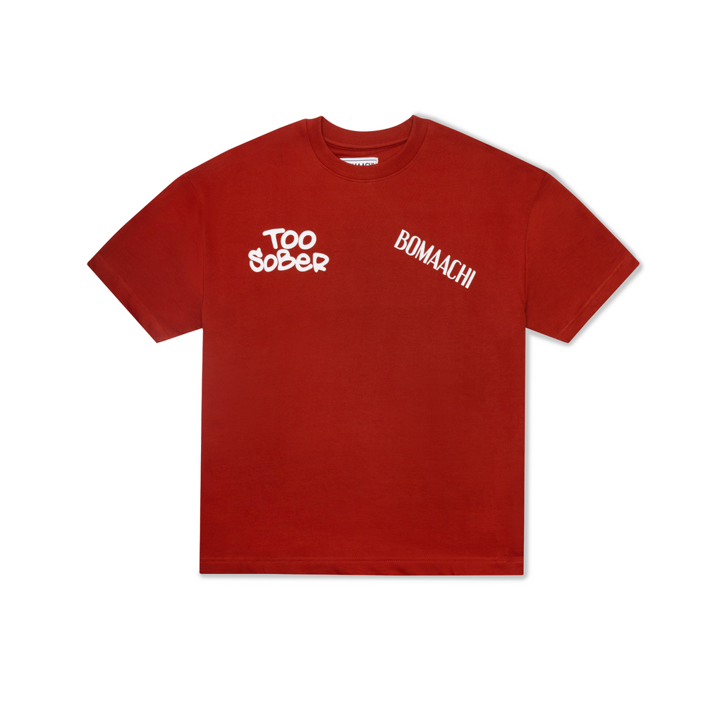 TOO SOBER & SOCIAL ANXIETY TERRA COTTA COLOR T-SHIRT
