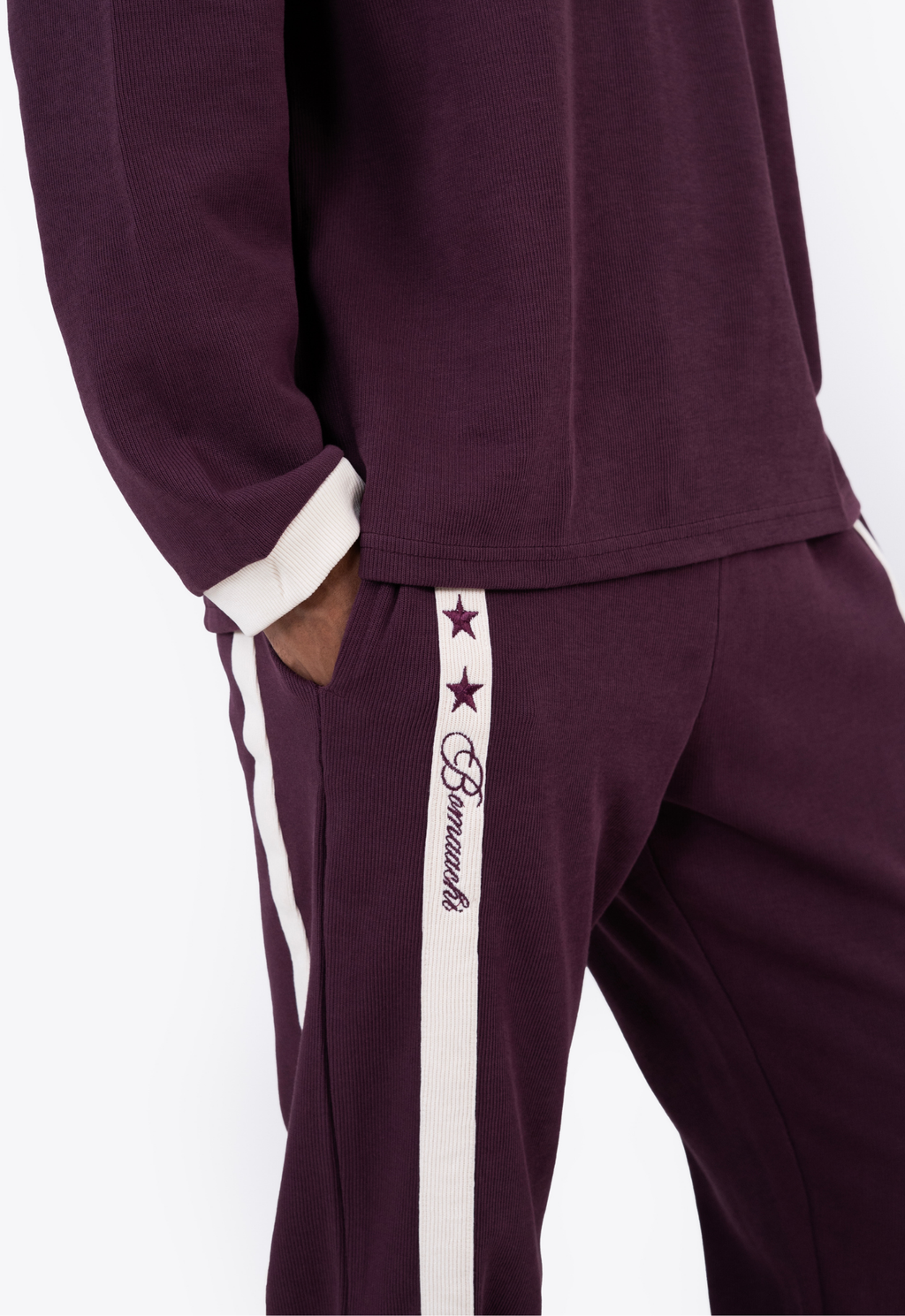 Striped Burgandy Track Pant