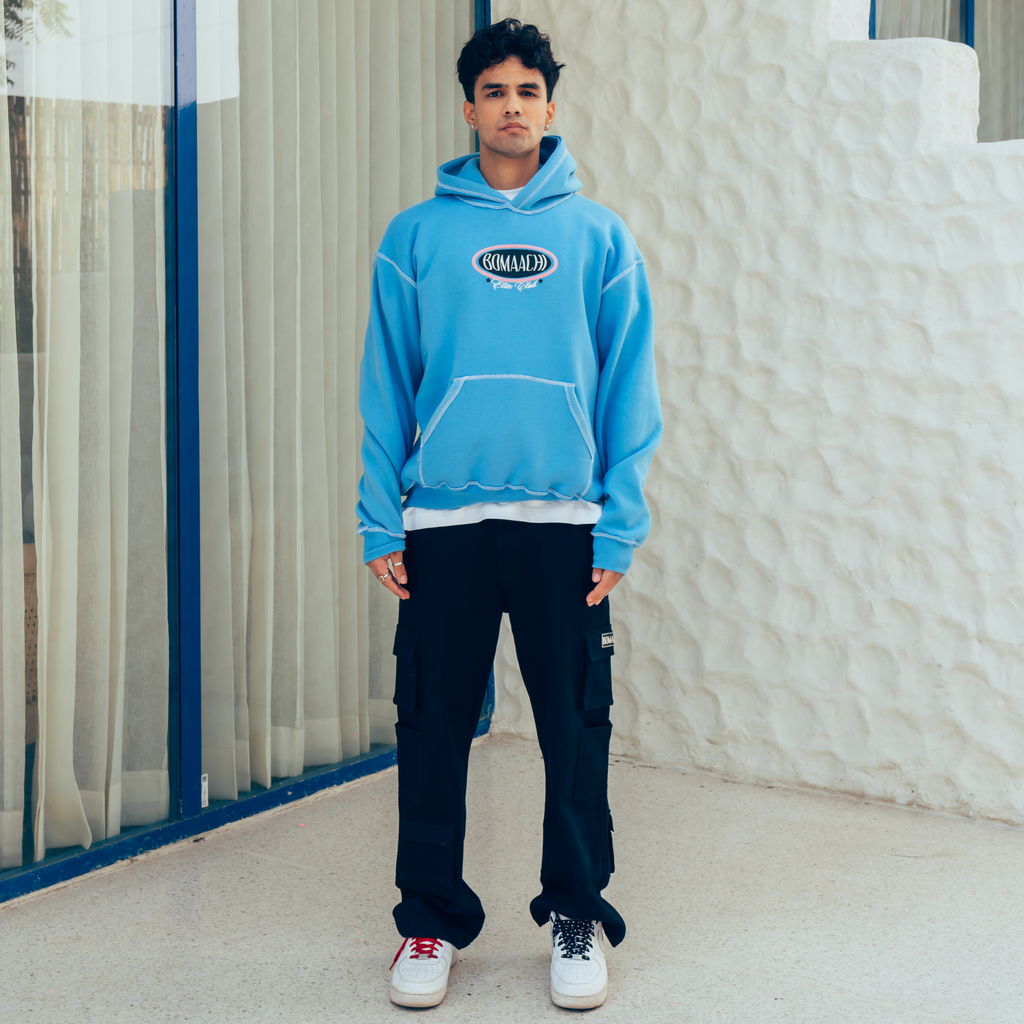 Elite Club Stitched Line Blue Hoodie