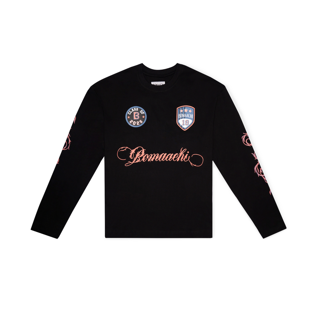 Full Sleeves Elite Club Varsity Black T-shirt