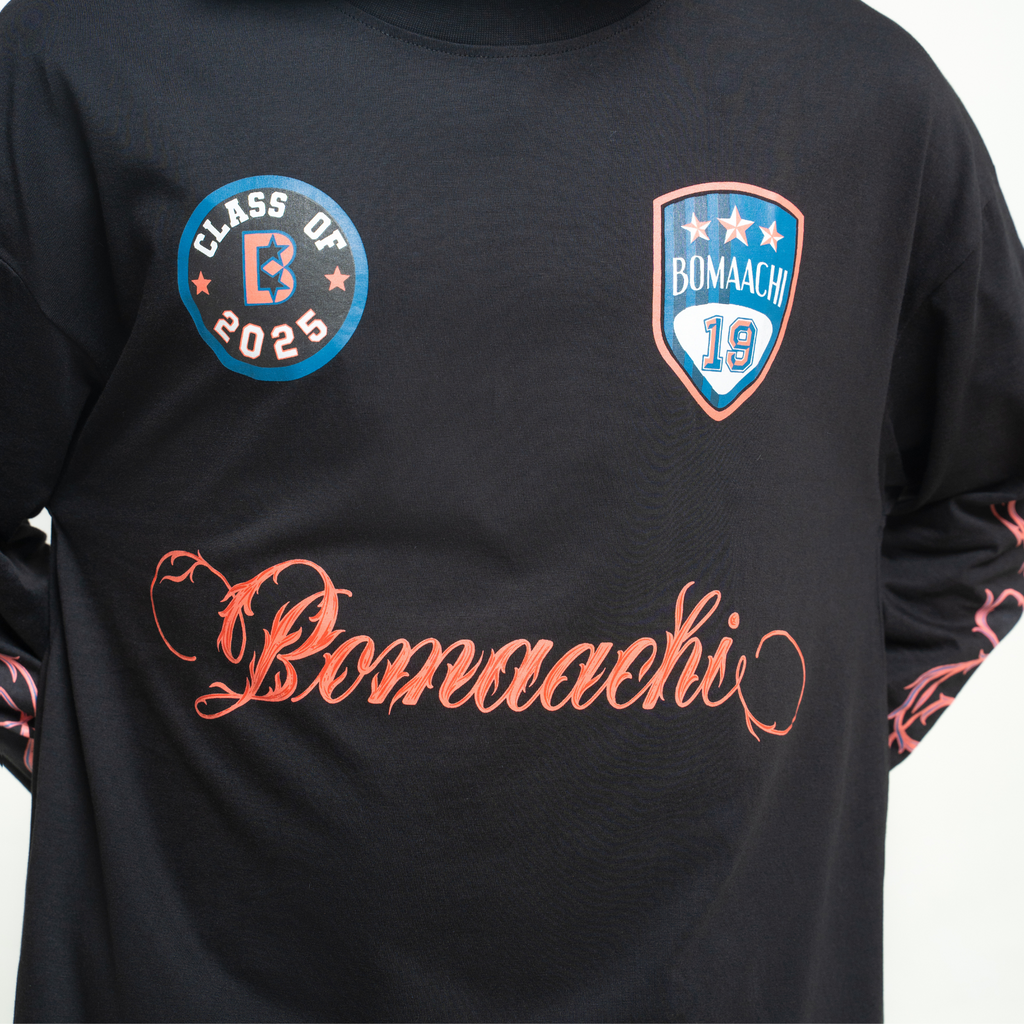 Full Sleeves Elite Club Varsity Black T-shirt