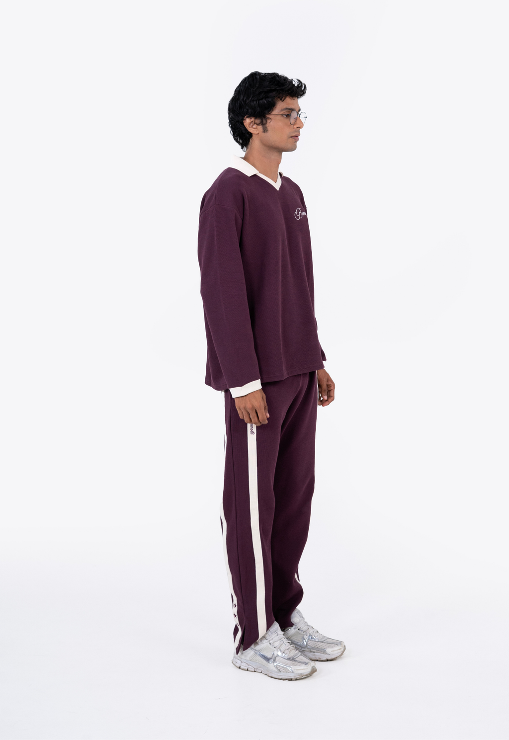 Striped Burgandy Track Pant