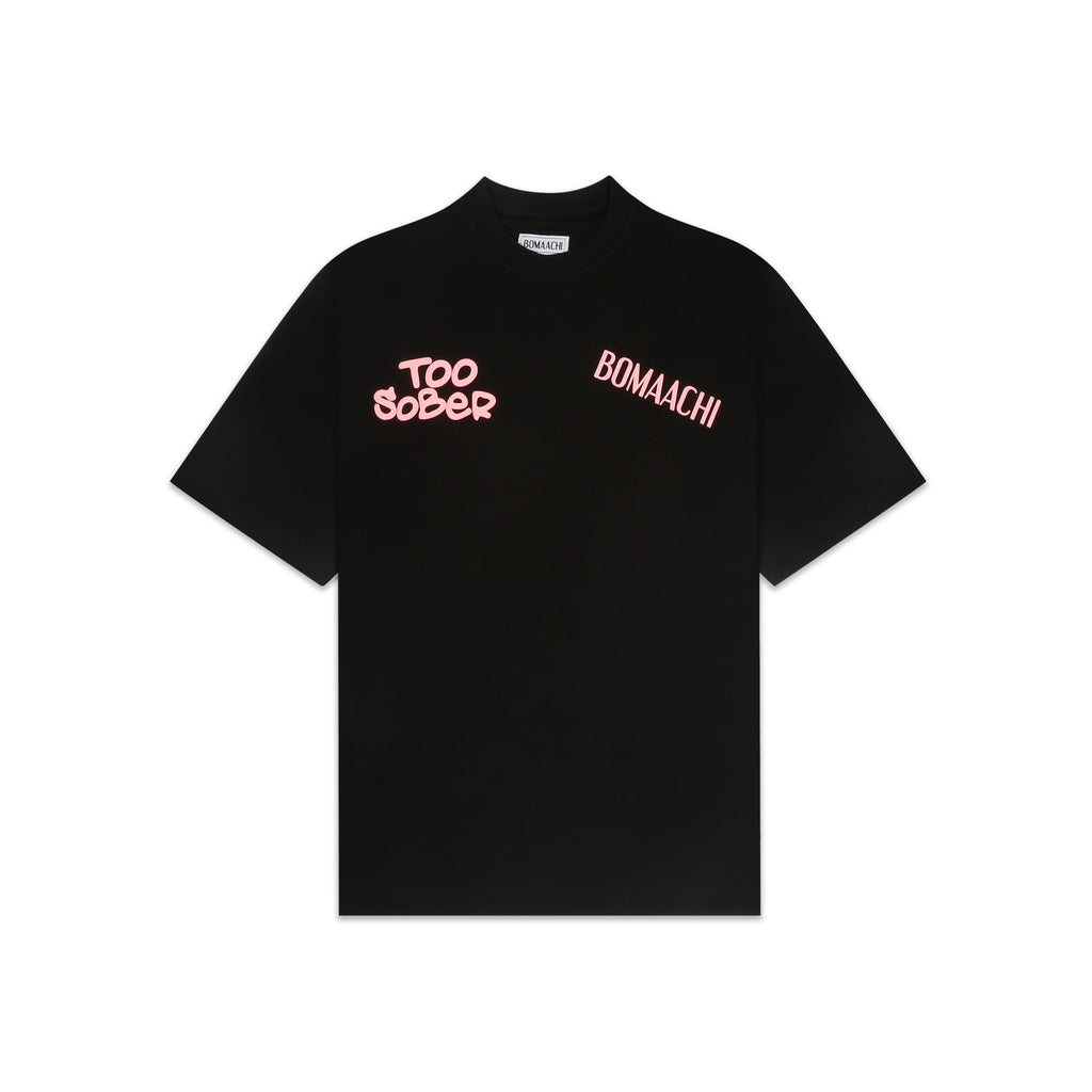 TOO SOBER & SOCIAL ANXIETY BLACK T-SHIRT