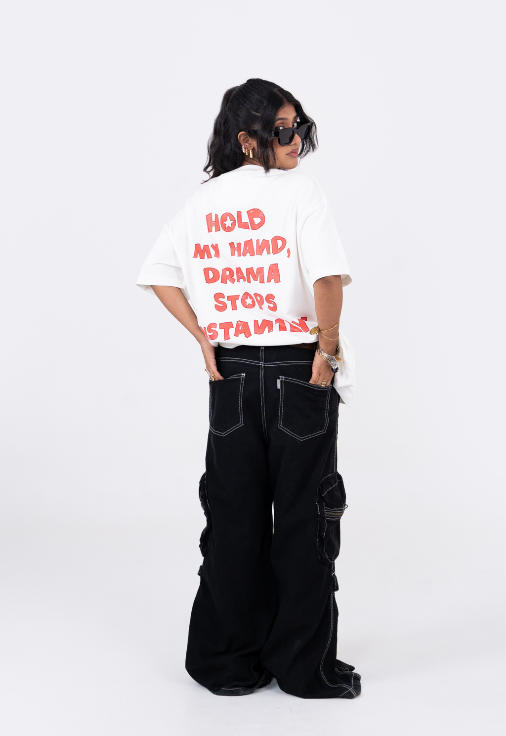 Hold My Hand Scribbled White T-shirt