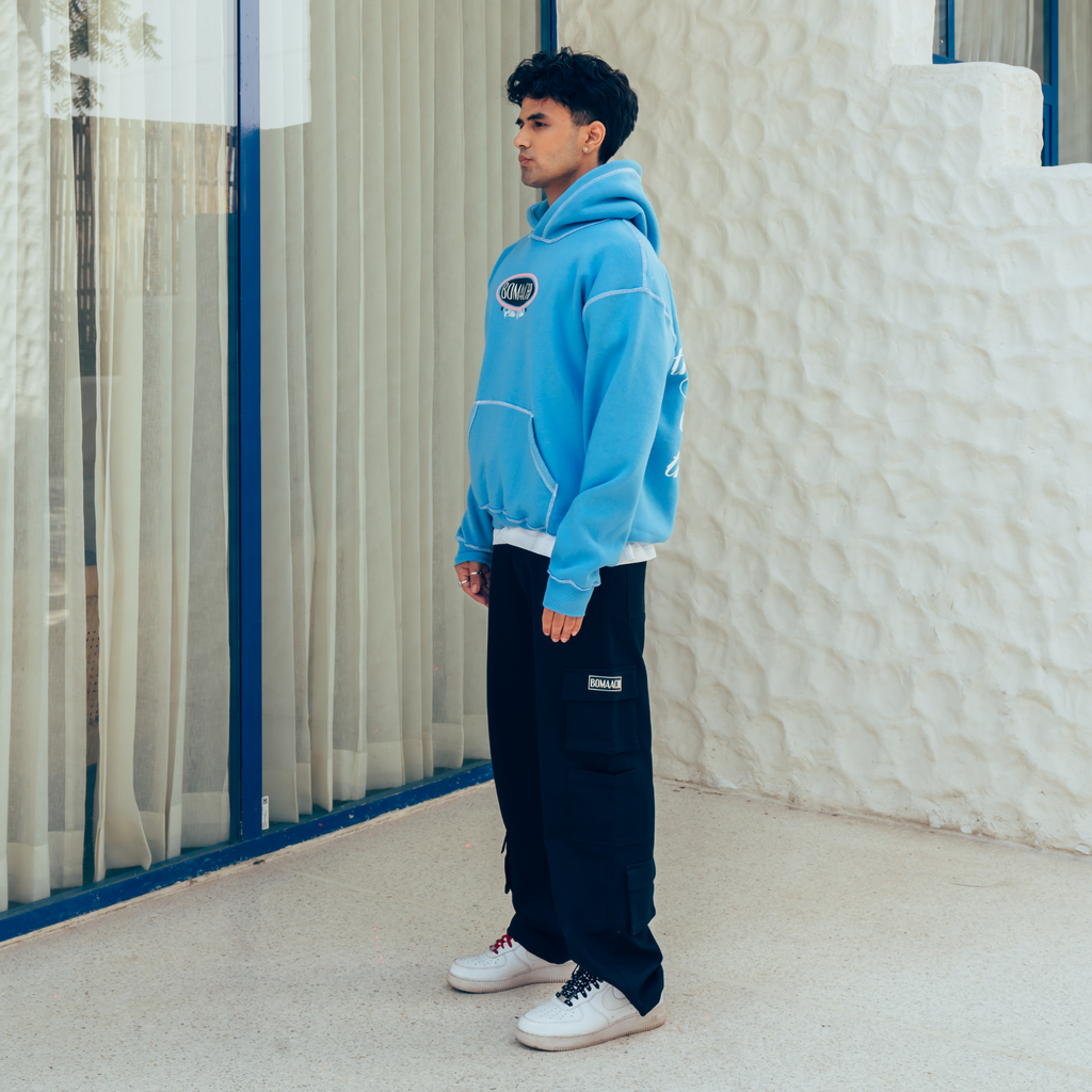 Elite Club Stitched Line Blue Hoodie