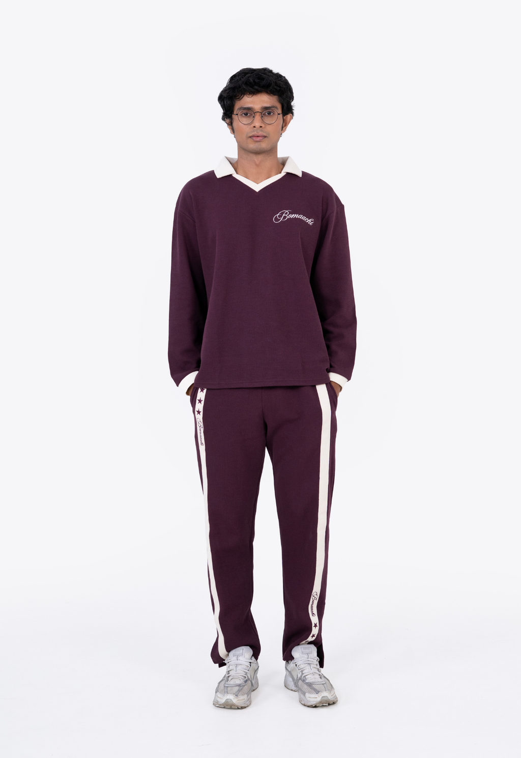 Striped Burgandy Track Pant