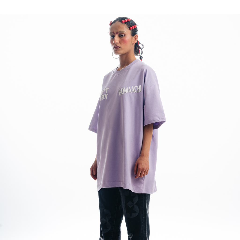 Don't Worry Printed Lilac T-shirt