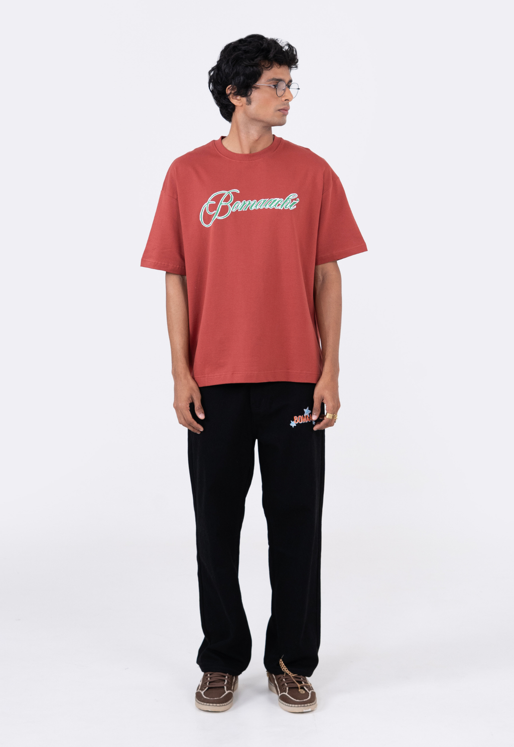 Not Trying To Fit In Scribbled Brick Red T-shirt
