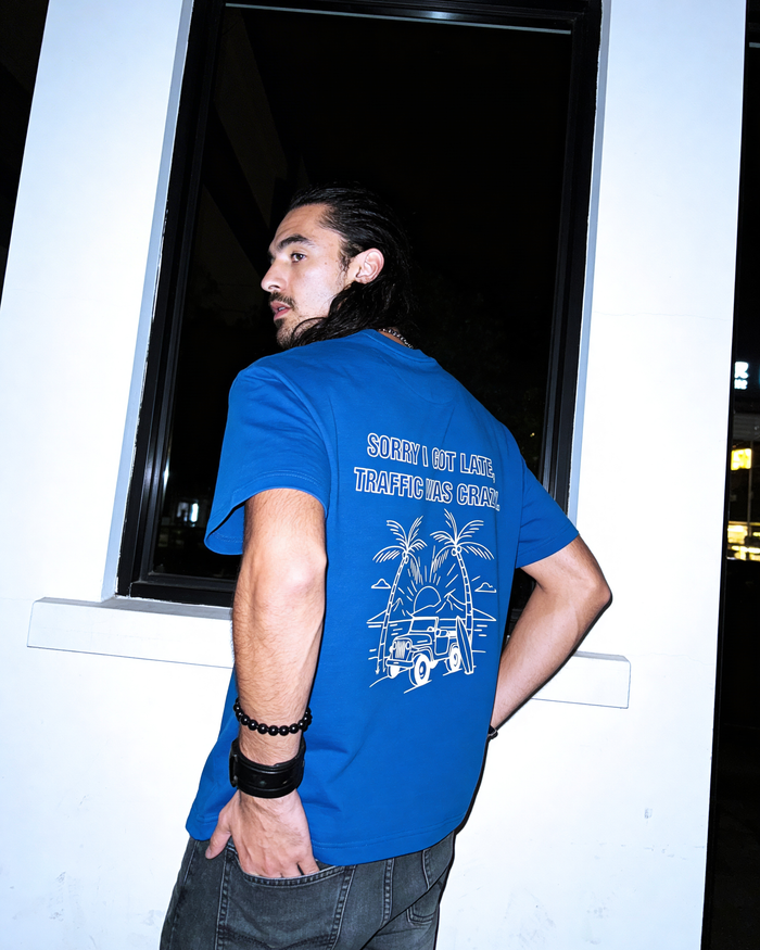 Traffic was crazy blue