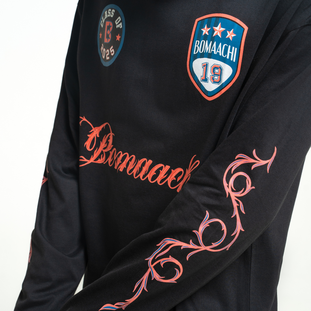 Full Sleeves Elite Club Varsity Black T-shirt