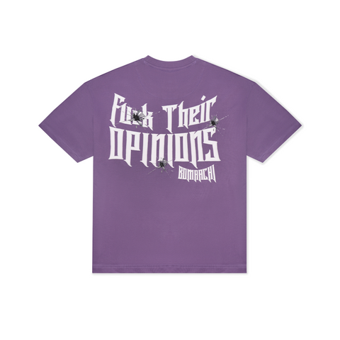 F Their Opinions Printed Dark Lavender T-shirt
