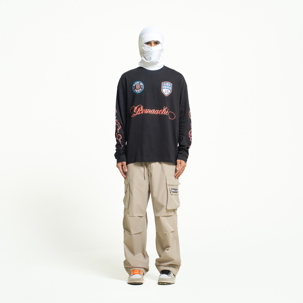 Full Sleeves Elite Club Varsity Black T-shirt
