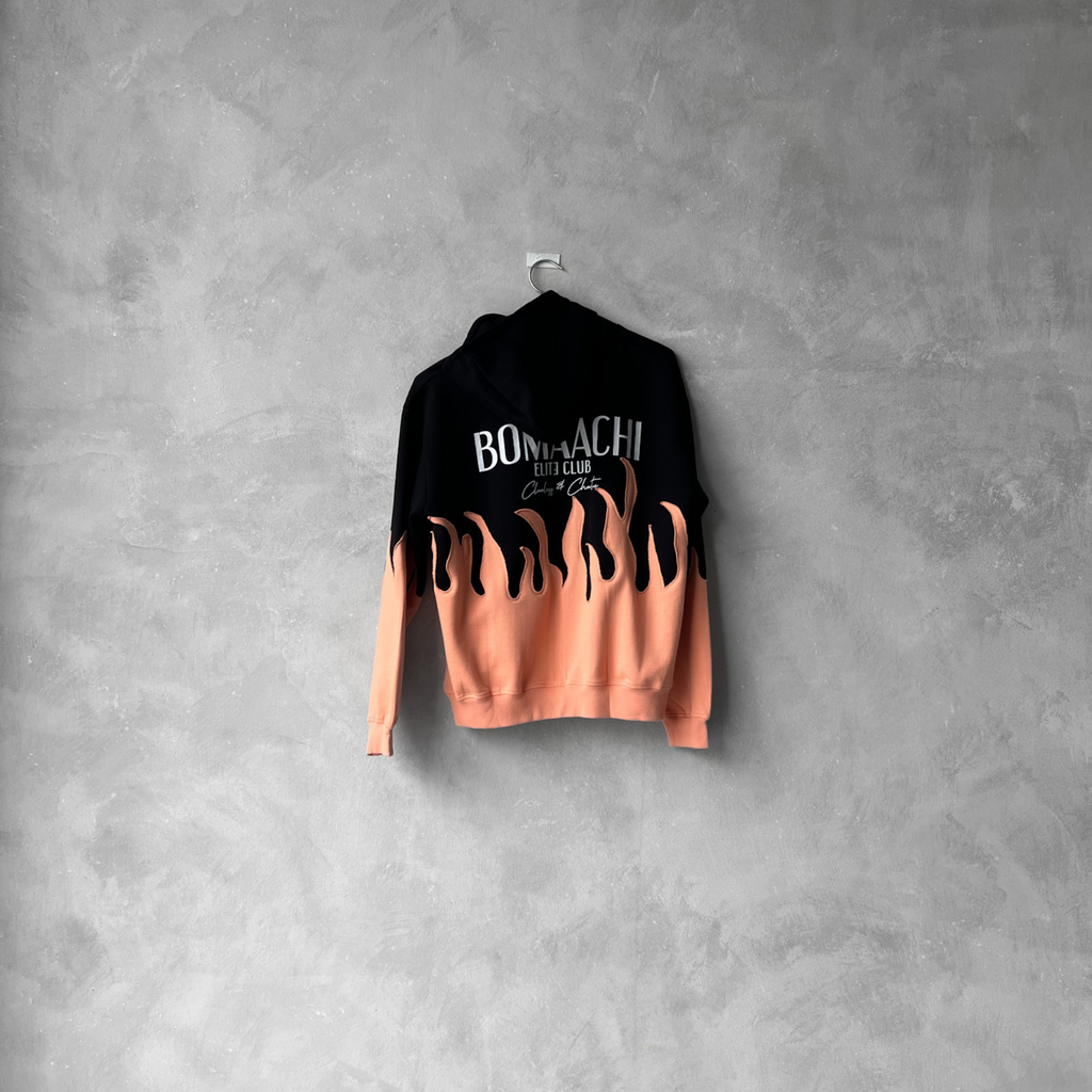 Peach Black Flame Hoodie