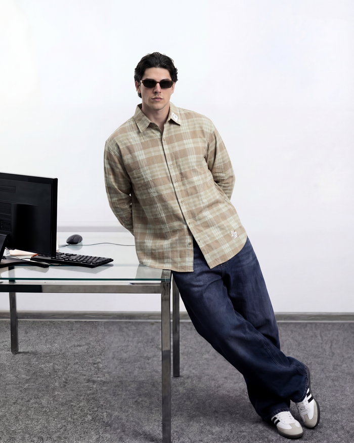 Checkered Shirt Beige