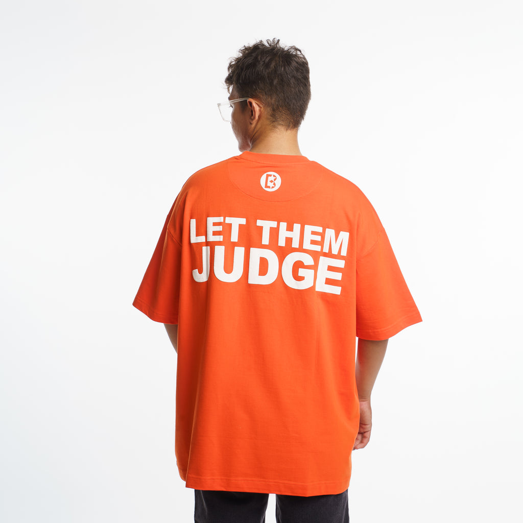 Let Them Judge Printed Orange T-shirt