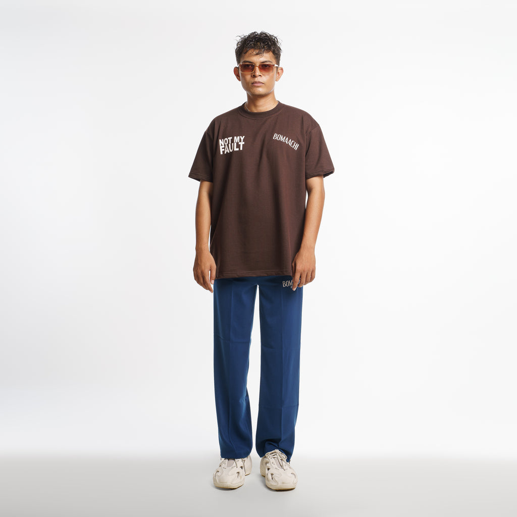 Not My Fault Dark Brown T-shirt (GO A SIZE UP)