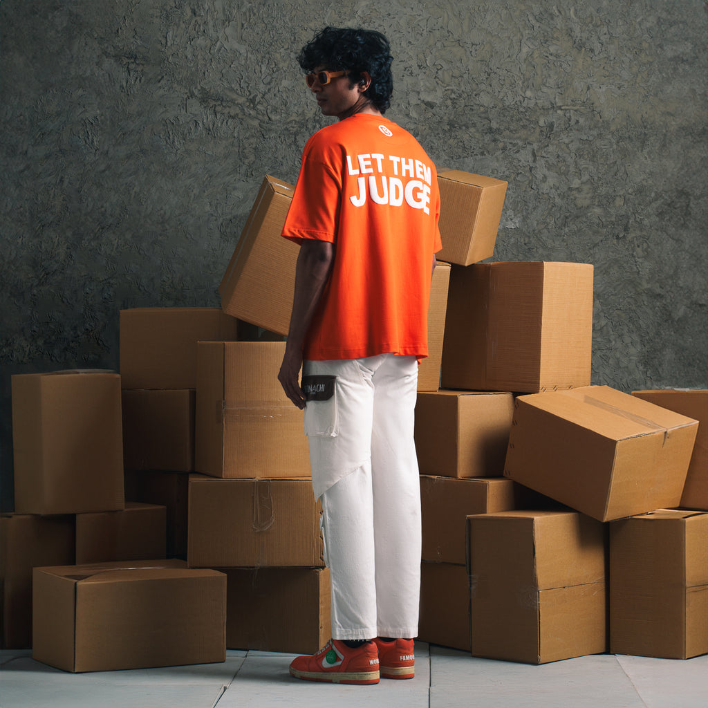 Let Them Judge Printed Orange T-shirt