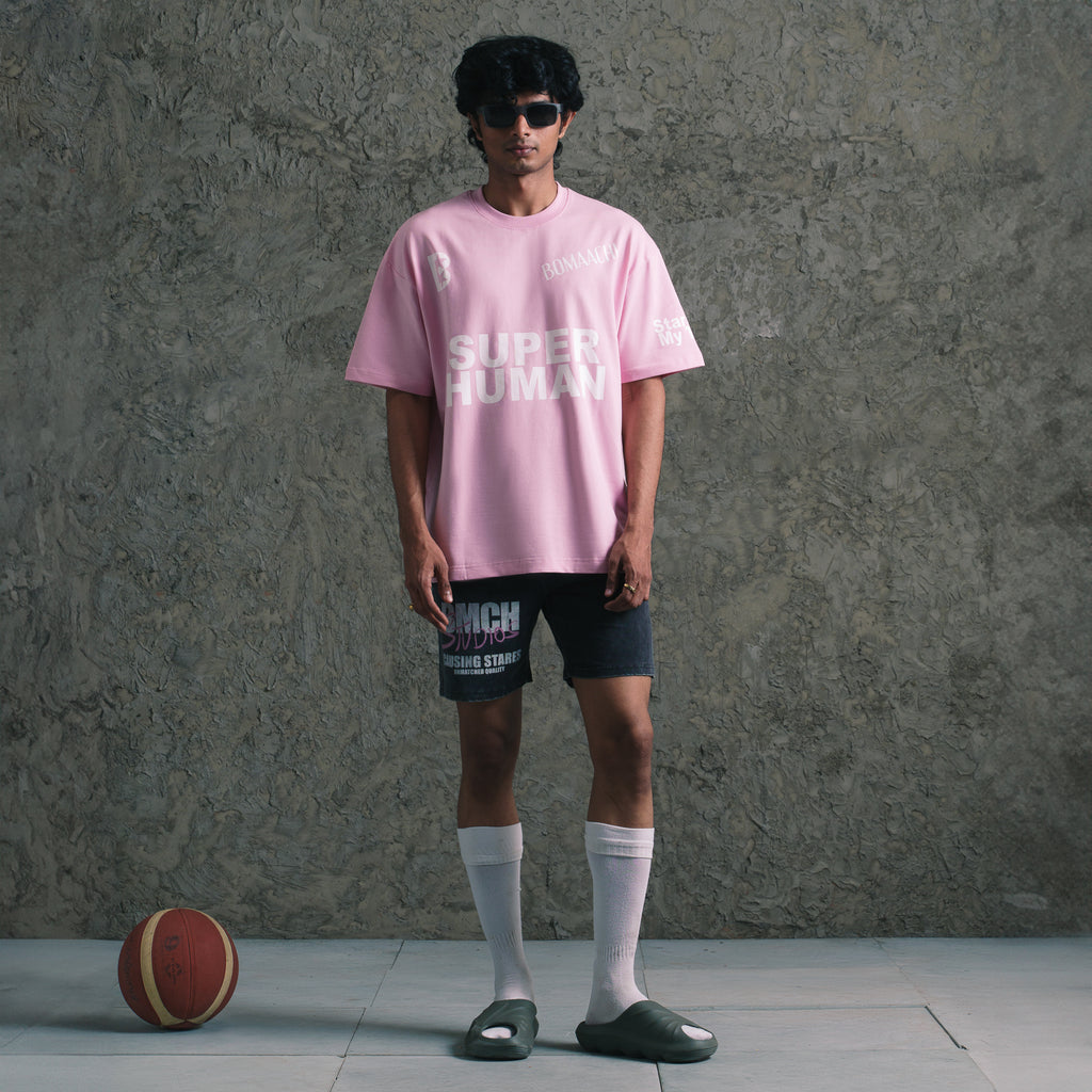 Super Human Baby Pink T-shirt