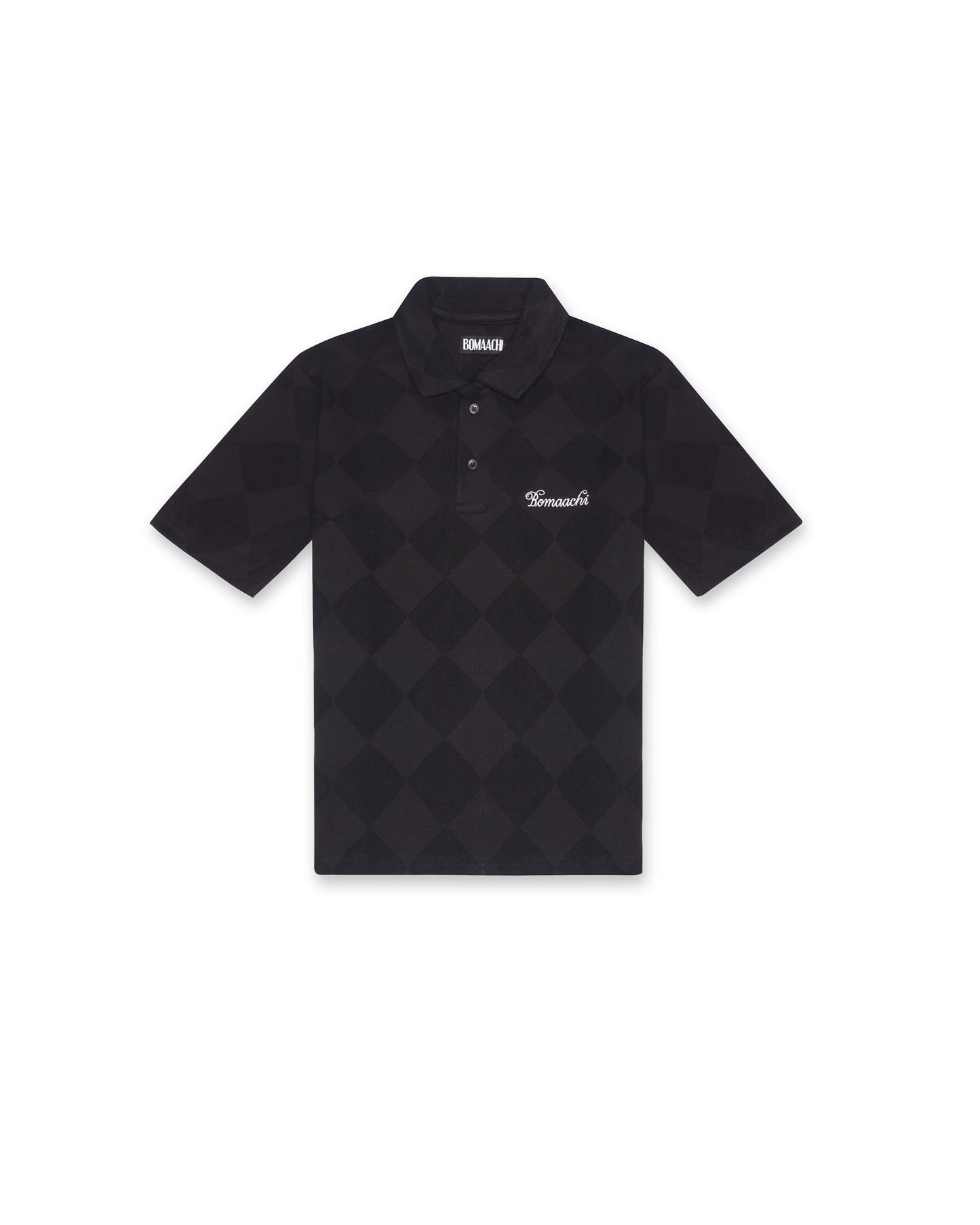 Textured Polo Black T-shirt (Regular Fit)