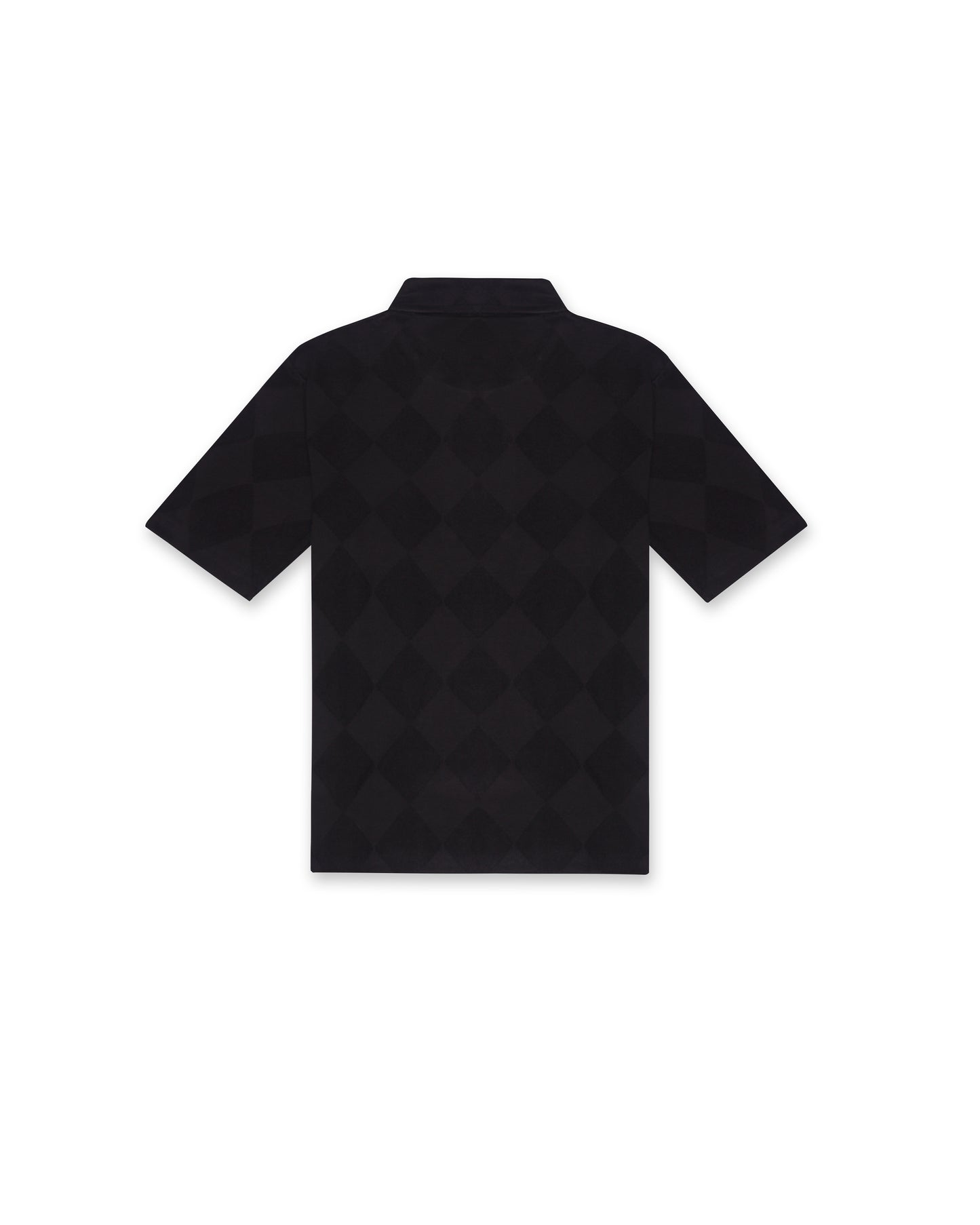 Textured Polo Black T-shirt (Regular Fit)