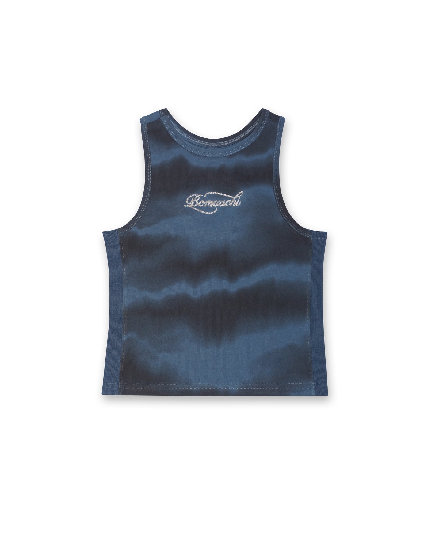 Rope Embroidered Blue Tank Top