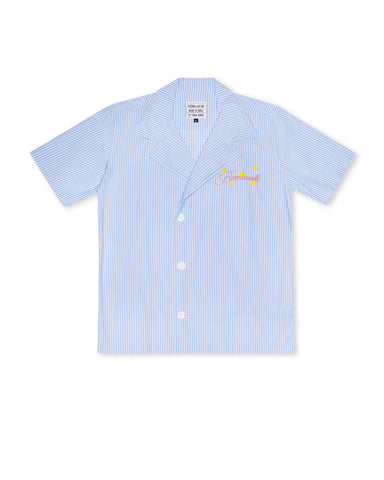 Blue Striped Shirt Half Sleeve