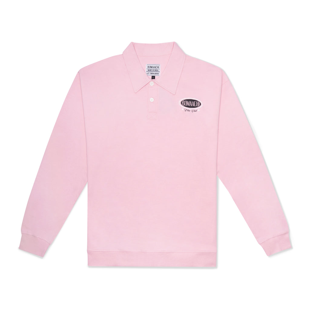 Oversized Printed Polo Pink