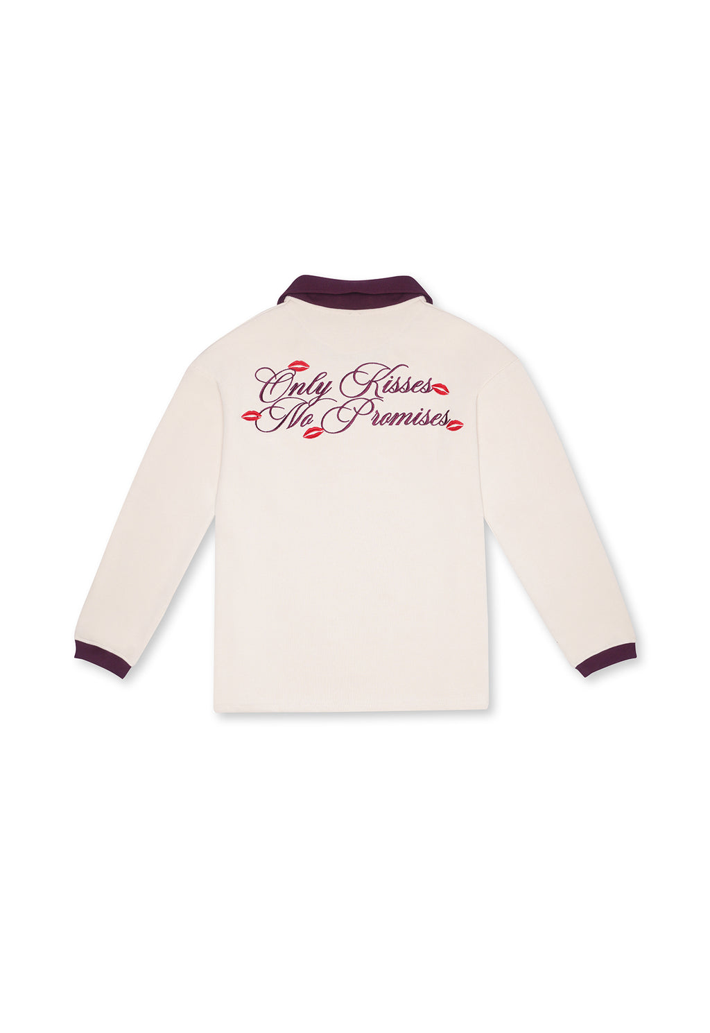 Only Kisses Beige Oversized Full-Sleeve Polo