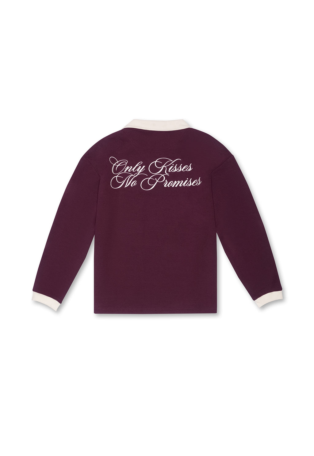 Only Kisses Burgandy Oversized Full-Sleeve Polo