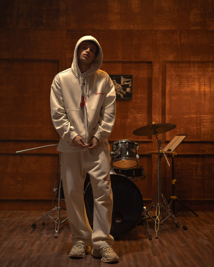 The Signature Rope Zip-Up - Cloud Dancer