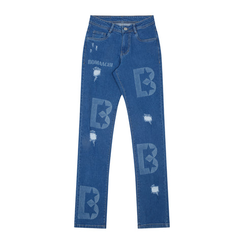 Blue monogram Denim