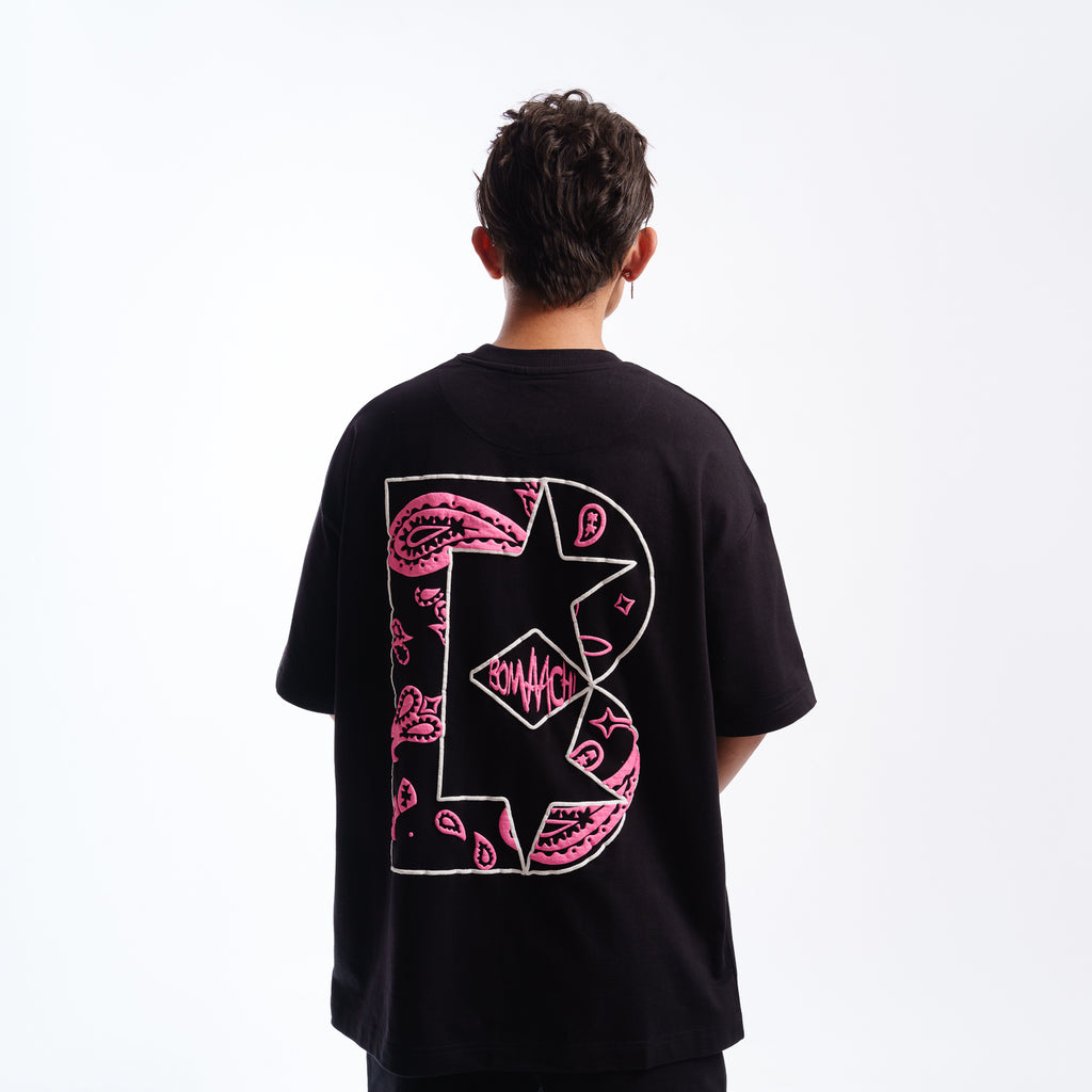 Black Paisley Printed T-shirt