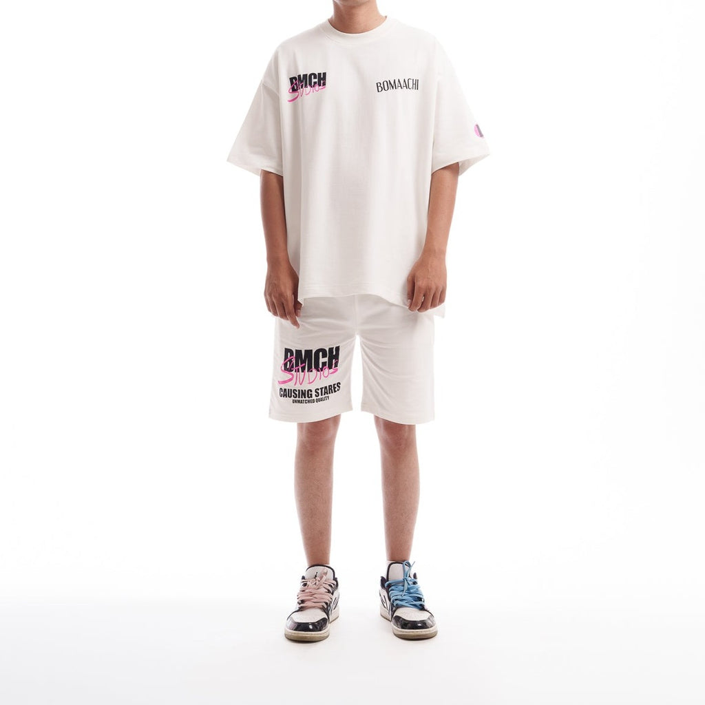 BMCH PRINTED OFF-WHITE SHORTS