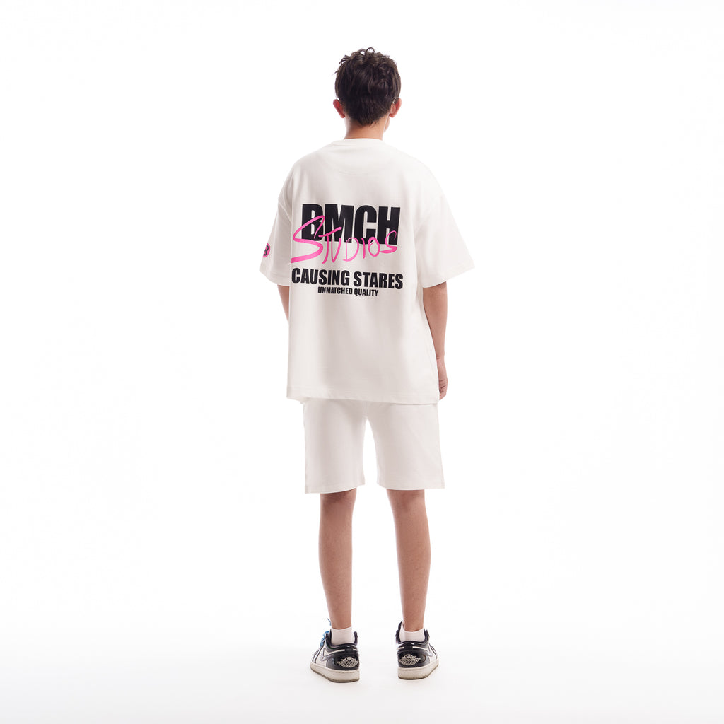 BMCH PRINTED OFF-WHITE SHORTS