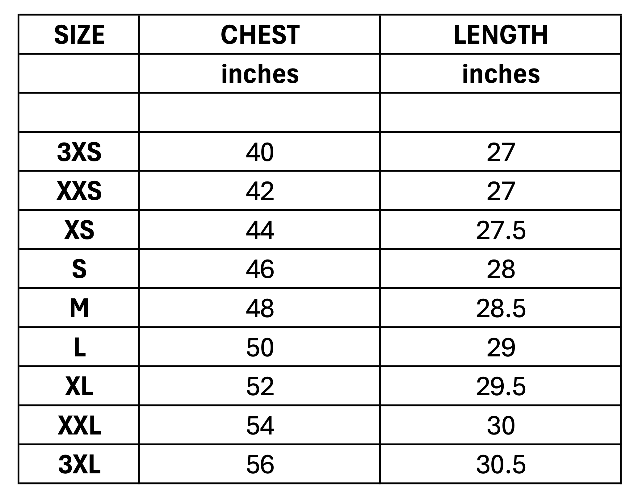 Size Chart Image