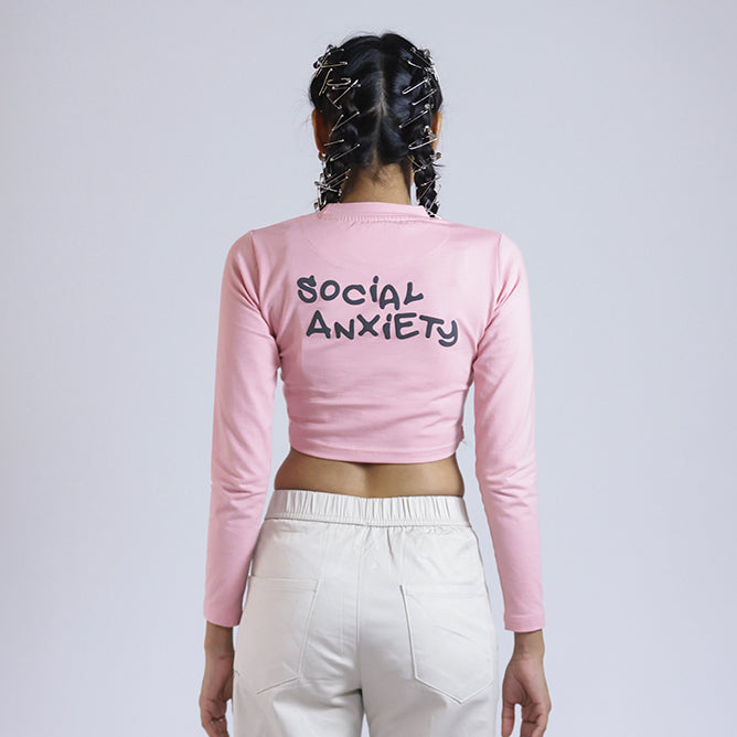 Too sober Crop Top (peach pink)