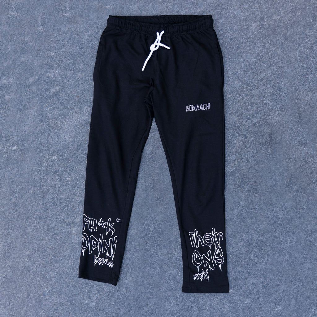 Unisex FTO Printed Joggers Black